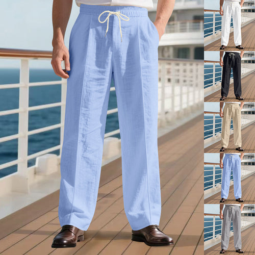 Herren nan Relax-Freizeithose mit elastischem Tunnelzugbund, dekorativer Bügelfalte und seitlichen Eingrifftaschen Echo Archiv