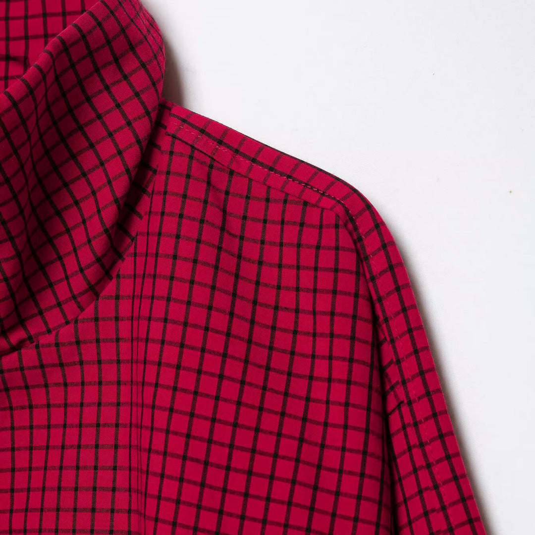 Damen Kurze karierte Zip‑Jacke im Boxy‑Cropped‑Schnitt mit Stehkragen Echoarchiv