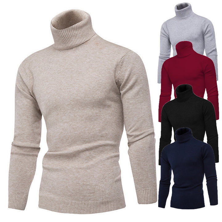 Herren Rollkragenpullover aus feiner Baumwolle mit figurbetontem Schnitt Echoarchiv