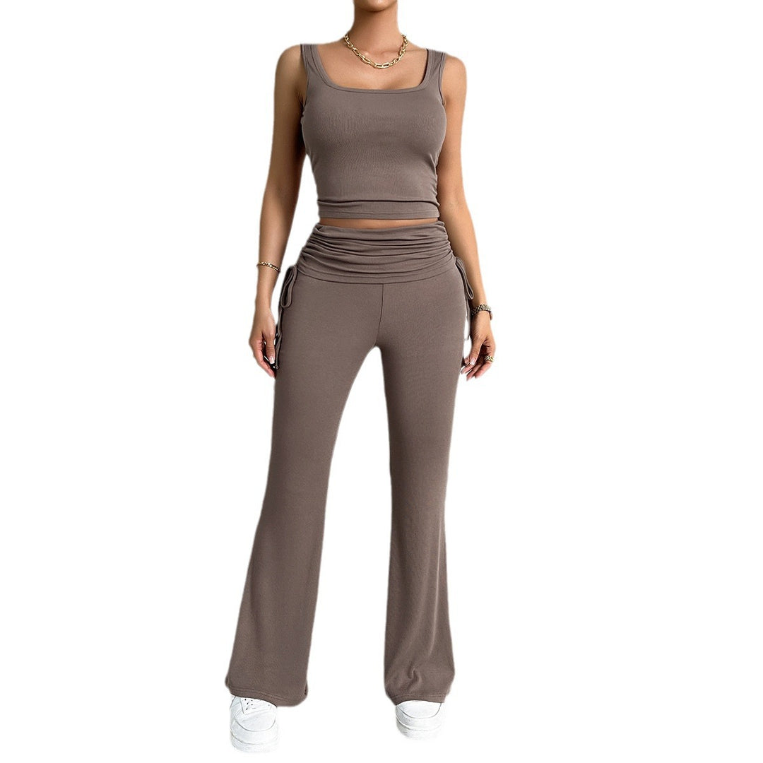 Damen funktionale Kombination aus ärmellosem Top und fließenden Hose Echo Archiv