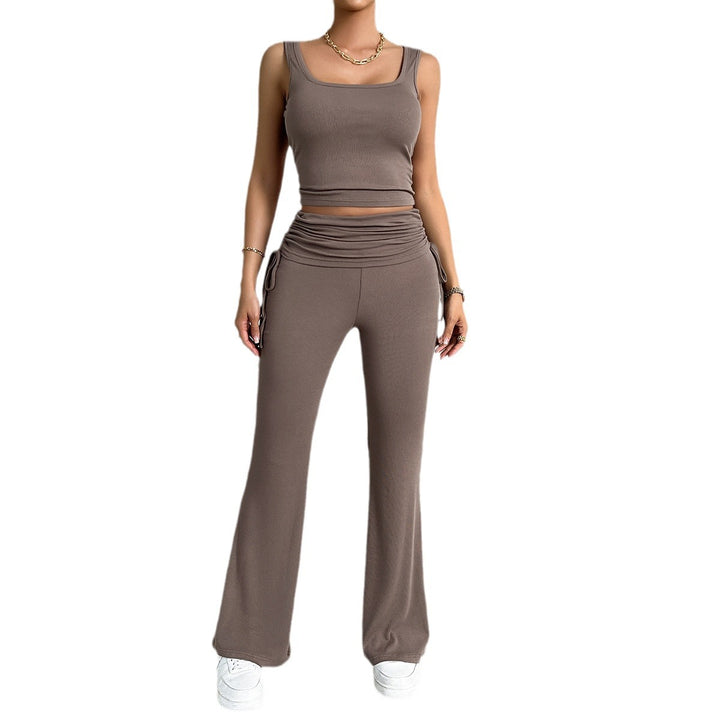 Damen funktionale Kombination aus ärmellosem Top und fließenden Hose Echo Archiv