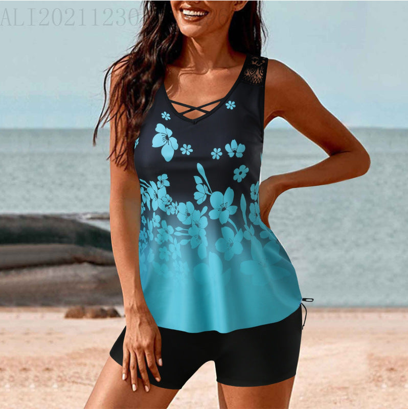 Damen Tankini-Set mit Hohe Taille und Sportlichem Flair Echo Archiv