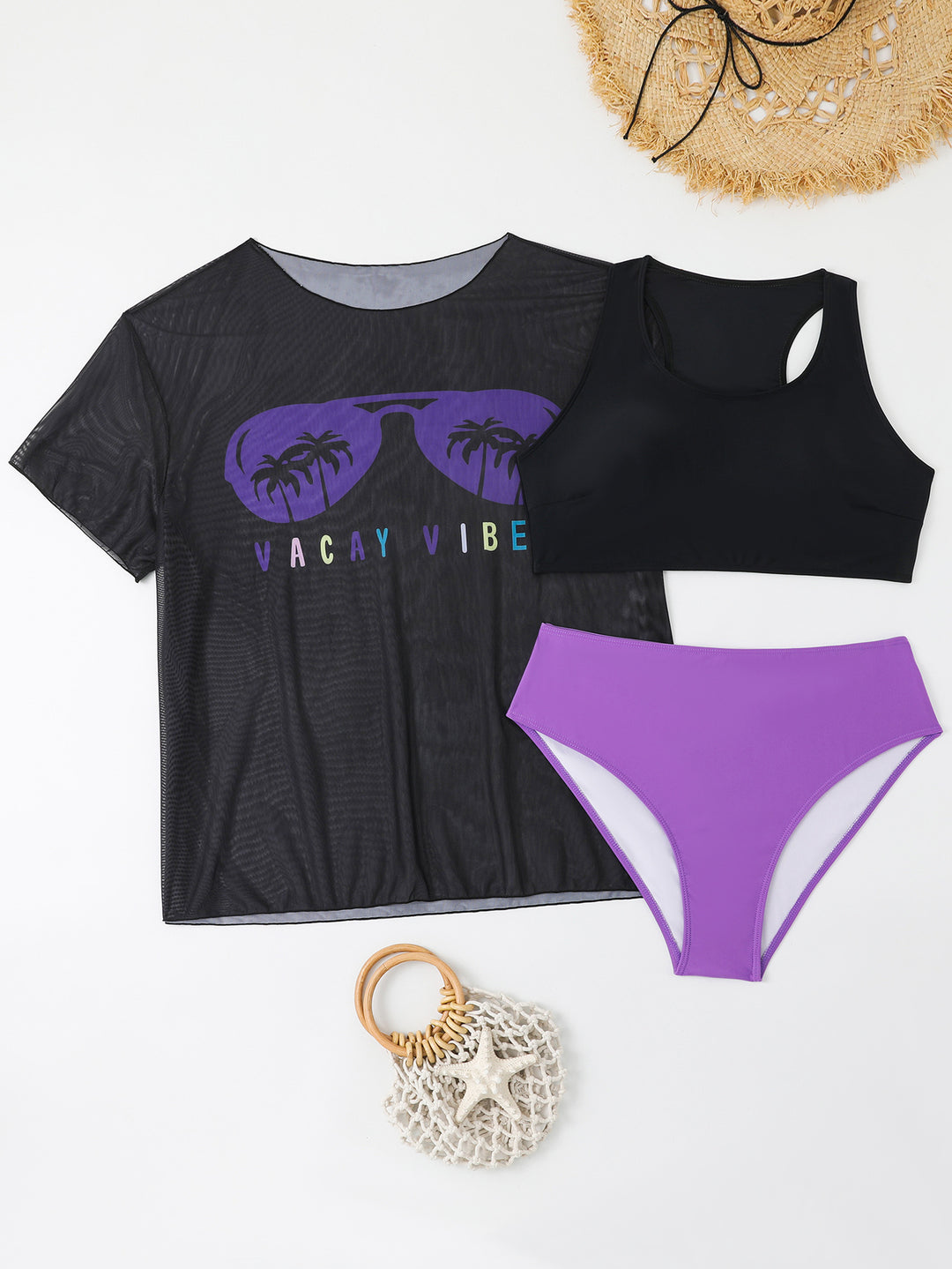 Damen Freizeit-Bikini-Set mit Netzoberteil Echo Archiv