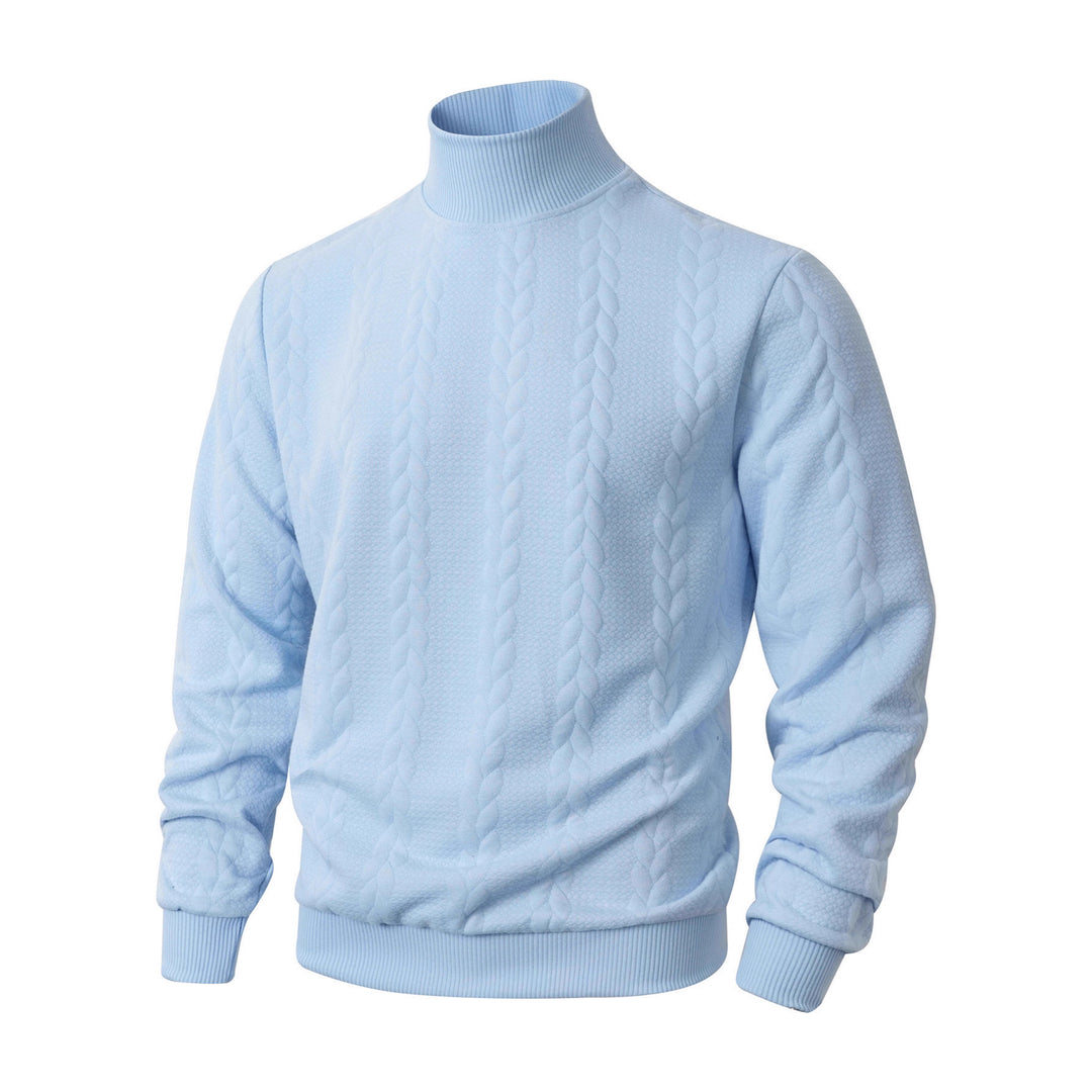 Herren modischer Strickpullover mit Stehkragen und strukturiertem Design Echoarchiv