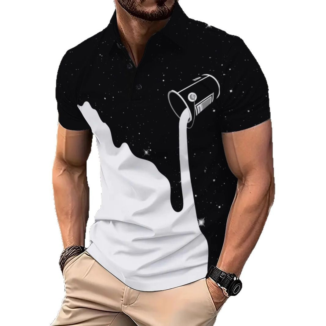 Herren Poloshirt mit künstlerischem und kreativem Grafikdesign Echoarchiv