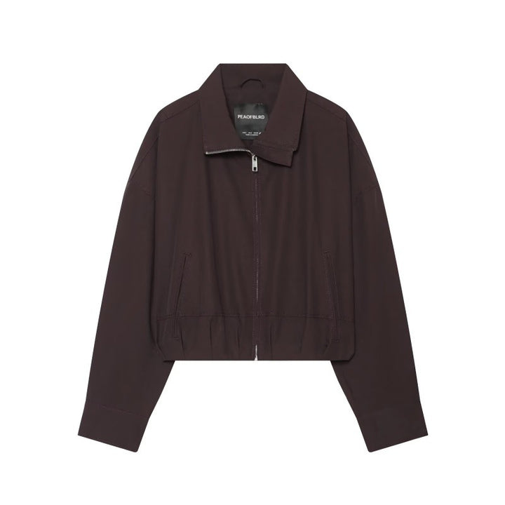 Damen Cropped Boxy‑Jacke mit Reißverschluss, Stehkragen und elastischem Saum Echo Archiv