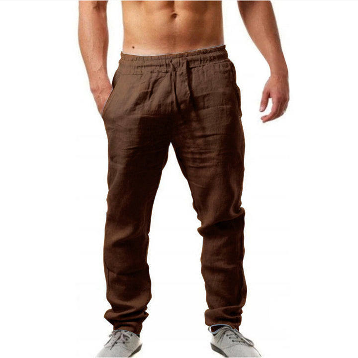 Herren luftige Leinenhose im relaxed Fit mit praktischem Kordelzug Echoarchiv