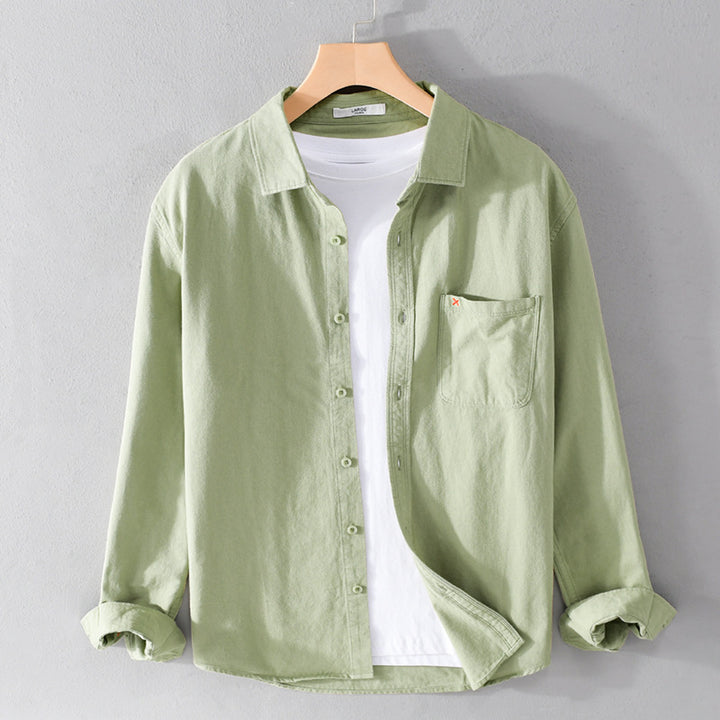 Herren Leichtes Baumwoll-Overshirt im Relaxed-Fit mit Brusttasche Echoarchiv