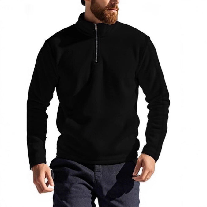 Herren Fleece-Pullover mit Stehkragen und halbem Reißverschluss Echoarchiv