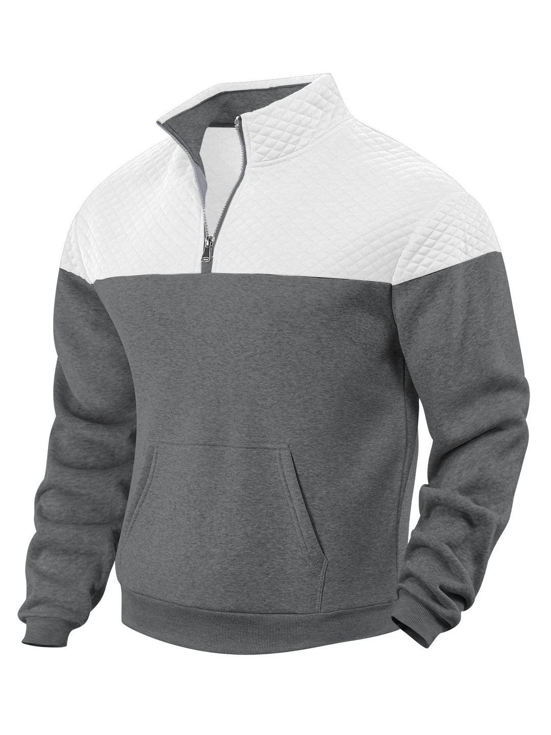 Herren trendiger Stehkragen-Fleece-Pullover Echoarchiv