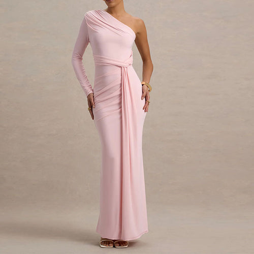 Damen Elegantes schulterfreies Maxikleid mit geschwungenem Rüschendesign Echo Archiv