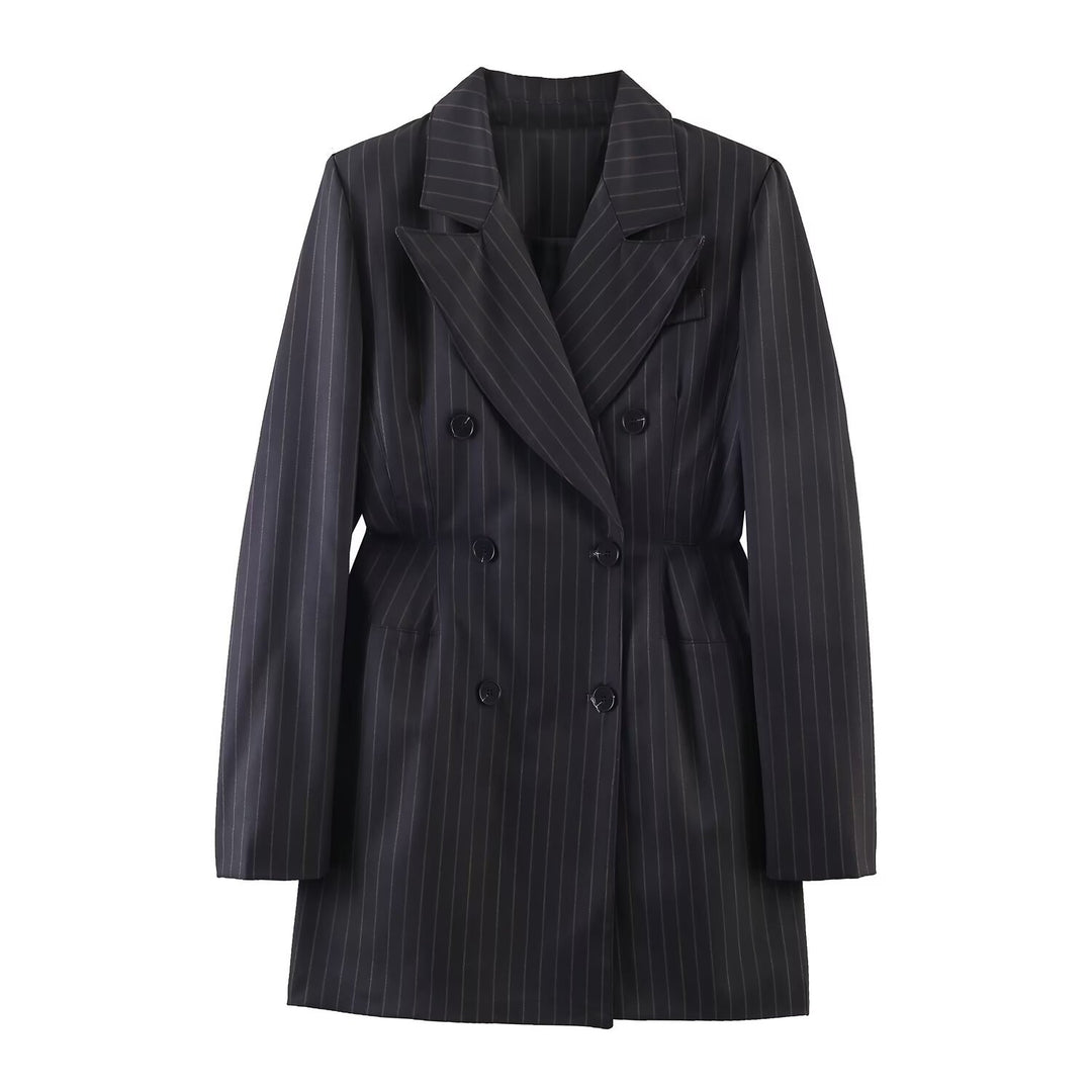 Damen Doppelreihiger Nadelstreifen-Blazer mit taillierter Silhouette Echo Archiv