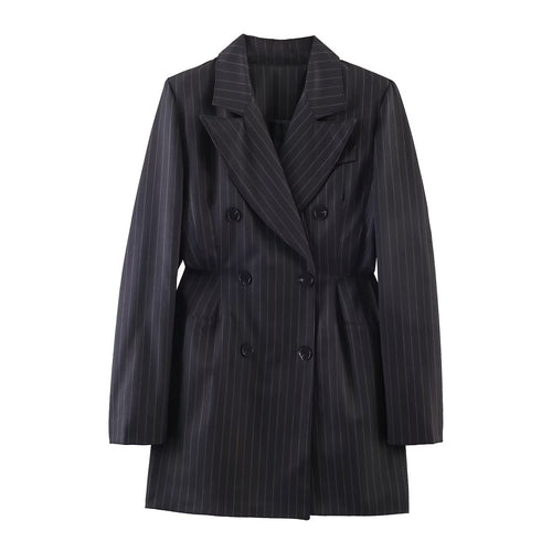 Damen Doppelreihiger Nadelstreifen-Blazer mit taillierter Silhouette Echo Archiv