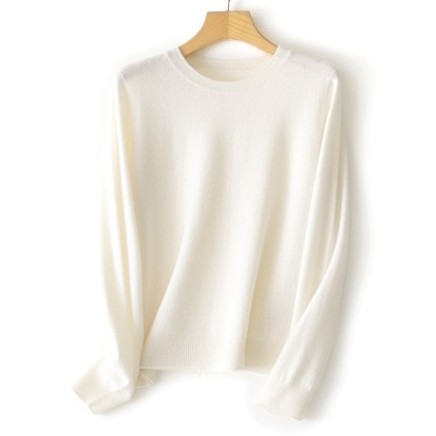 Damen Feinstrick-Rundhalspullover aus Kaschmir-Mix mit leichter Oversize-Passform Echoarchiv