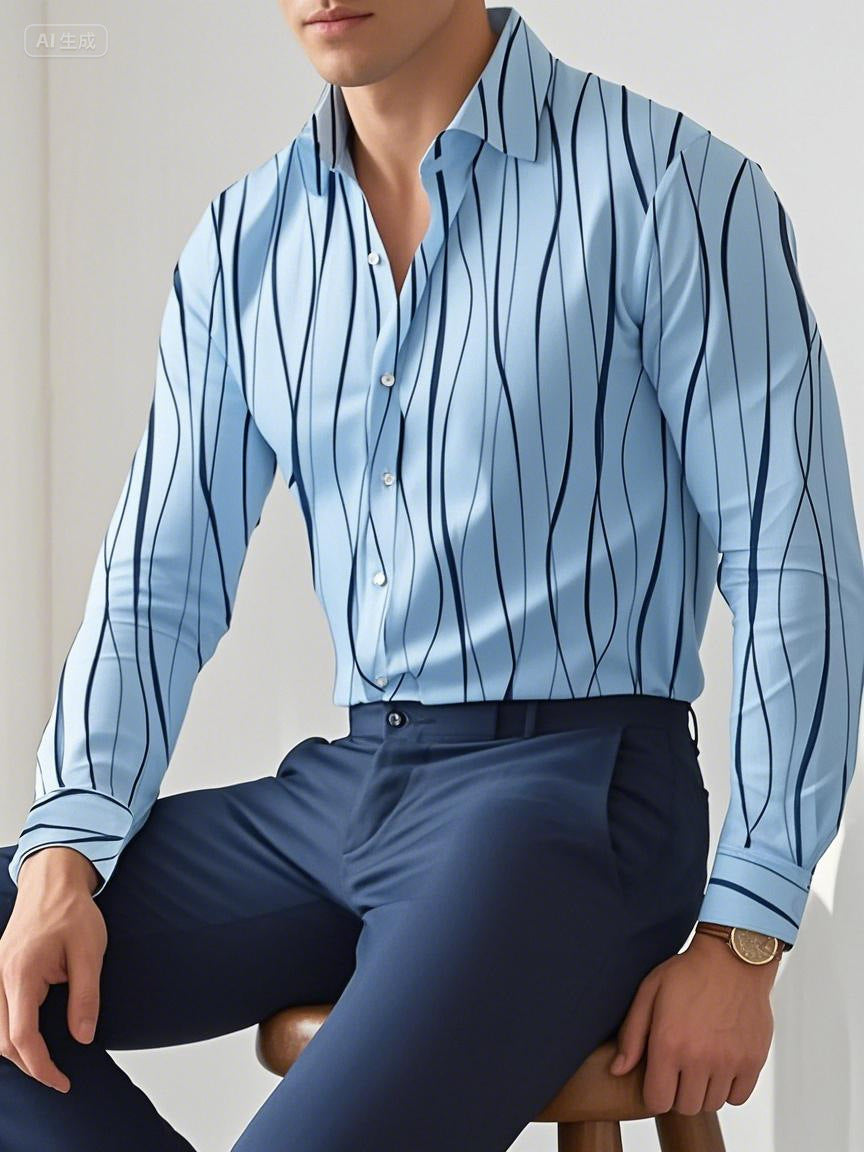 Herren elegante Hemden mit modernen Streifen Echoarchiv