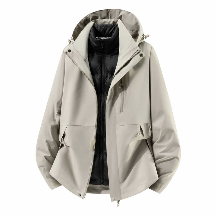 Herren Wasserfeste dreiteilige Winterjacke mit abnehmbarer Daunen-Innenjacke und Kapuze Echo Archiv