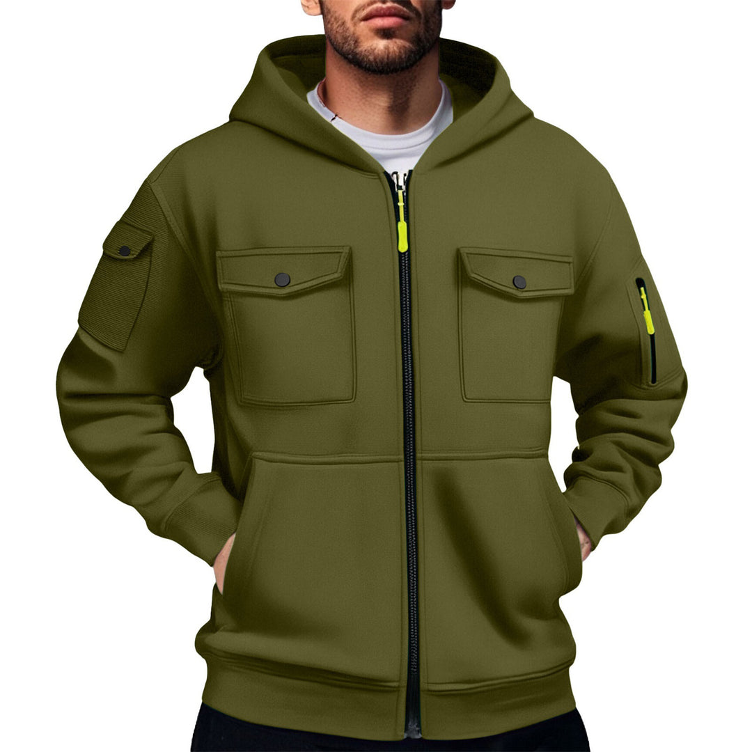 Herren praktische Kapuzenjacke mit vielseitigen Taschen Echoarchiv