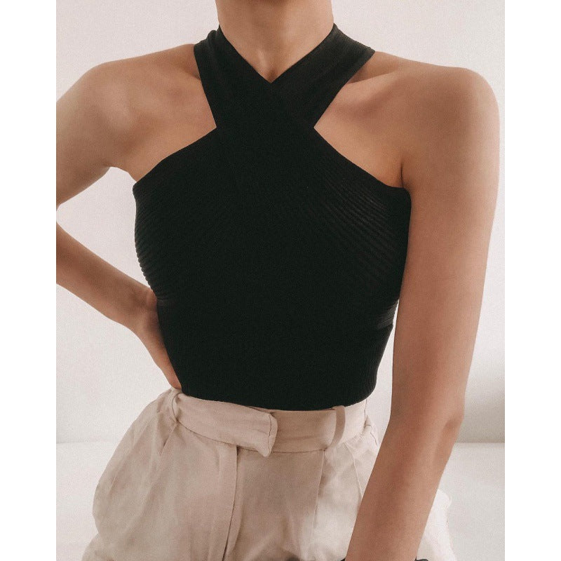 Damen Stricktop mit künstlerischem Kreuz-Träger Design Echo Archiv