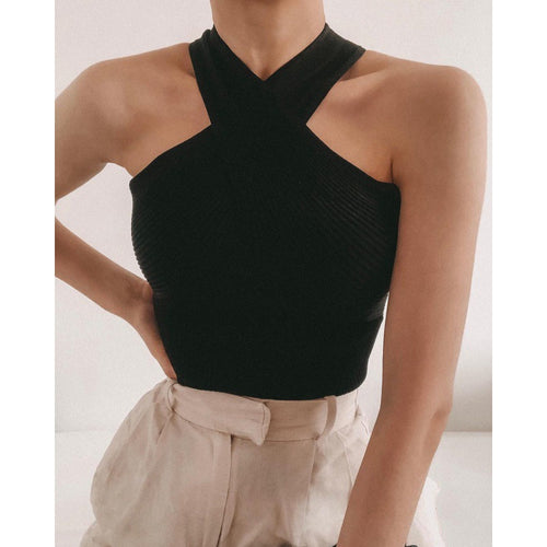 Damen Stricktop mit künstlerischem Kreuz-Träger Design Echo Archiv