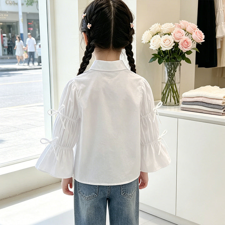 Mädchen Bluse mit Rüschendetails und Schleifen Echo Archiv