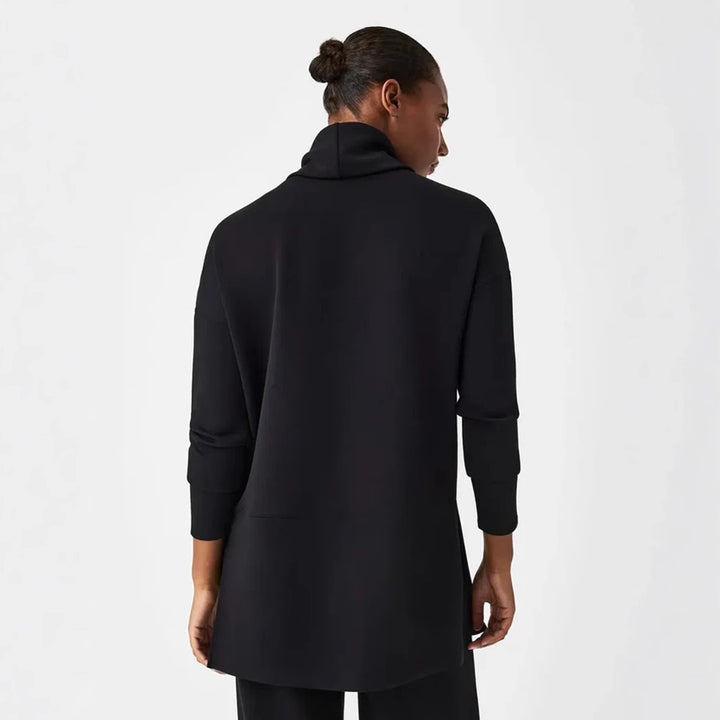 Damen Cozy Funnel Neck Tunika Pullover mit Übergrößen-Schnitt und seitlichen Schlitzen Echoarchiv