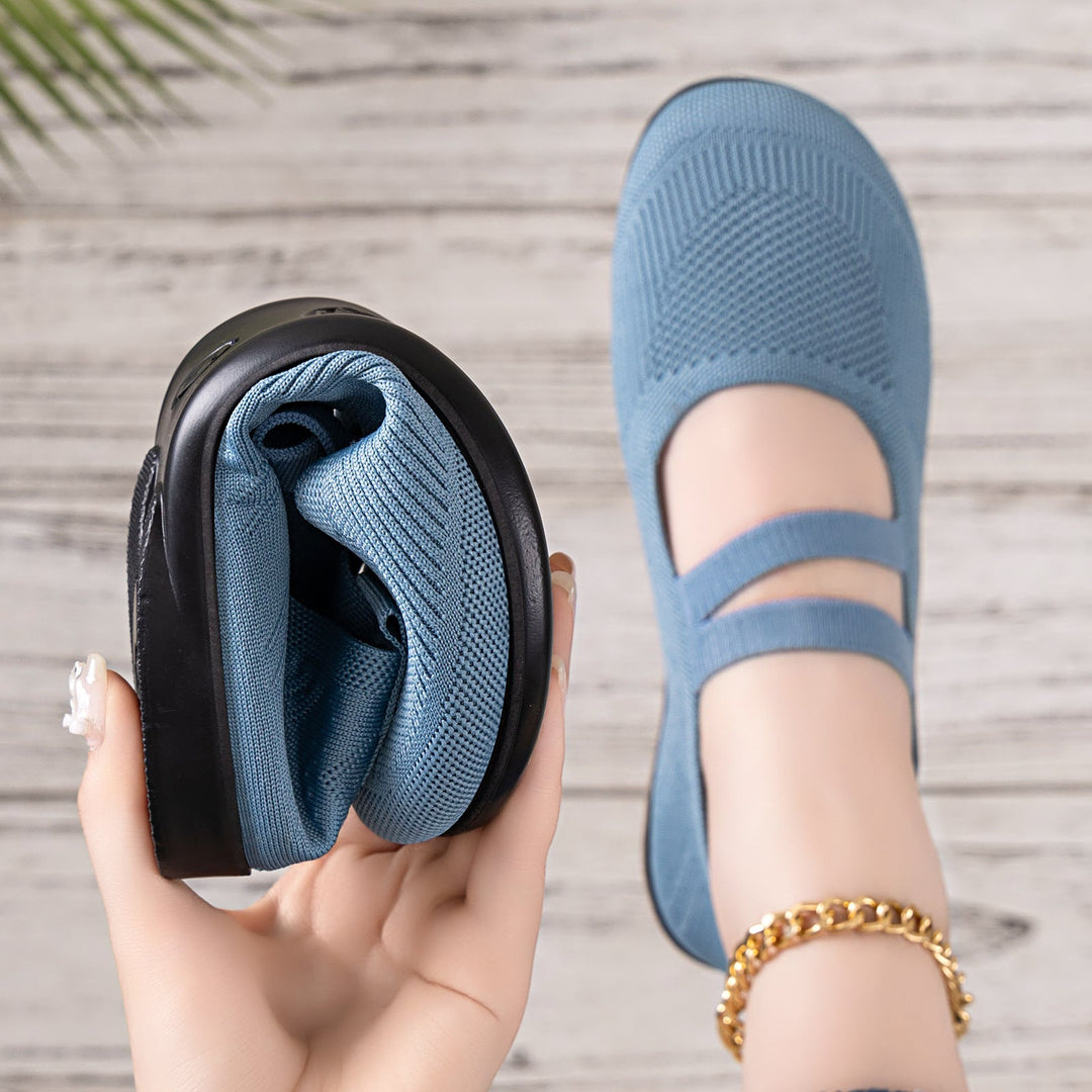 Damen Flexible und atmungsaktive Ballerinas mit Faltmechanismus Echoarchiv