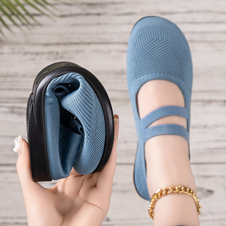 Damen Flexible und atmungsaktive Ballerinas mit Faltmechanismus Echoarchiv
