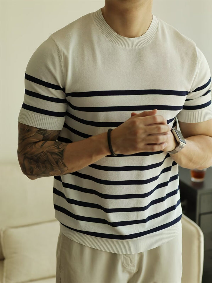 Stylischer gestreifter Strickpullover für Männer Echo Archive