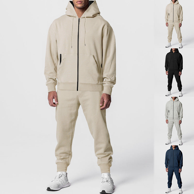 Herren sportliches Hoodie-Set mit Taschen und elastischen Bündchen Echoarchiv