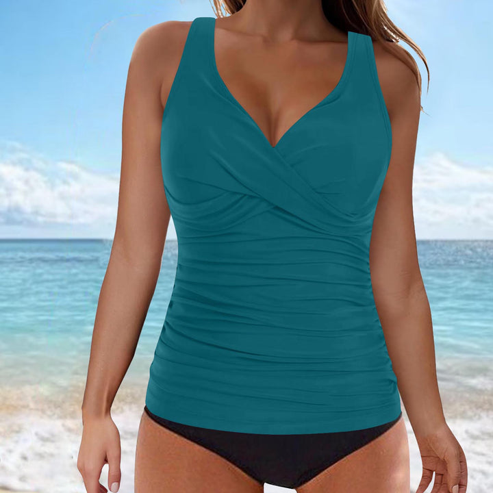 Damen elegantes Wickel-Badeoberteil mit Rüschen Echo Archiv