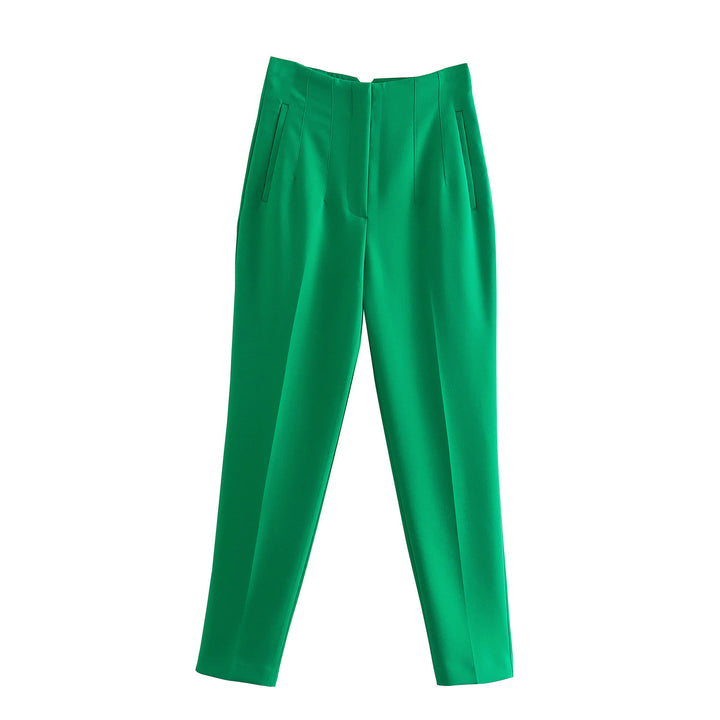 Damen Hochtaillierte tapered Anzughose mit Bügelfalte und Paspeltaschen Echo Archiv