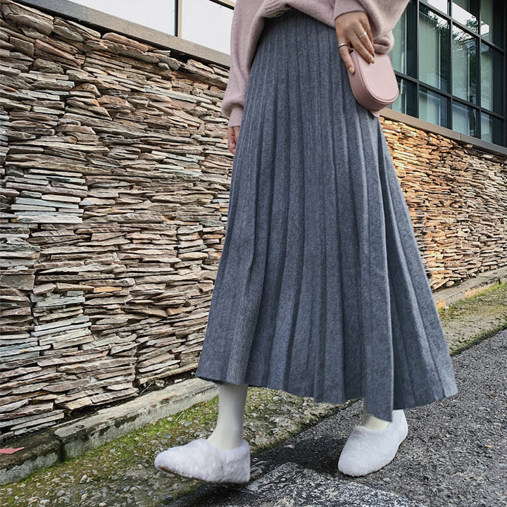 Damen Langer, plissierter Rock aus weichem Material Echo Archiv