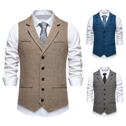 Herren Elegante Anzugweste im zeitgenössischen Design mit feinem Strukturmuster Echoarchiv
