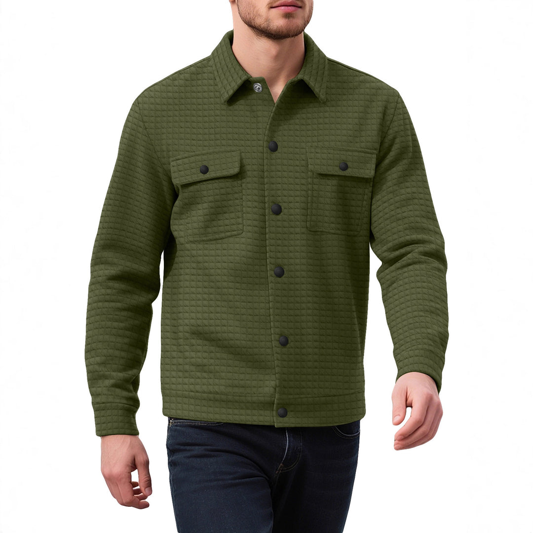 Herren lässige Flanelljacke mit strukturiertem Gewebe und praktischen Taschen Echoarchiv