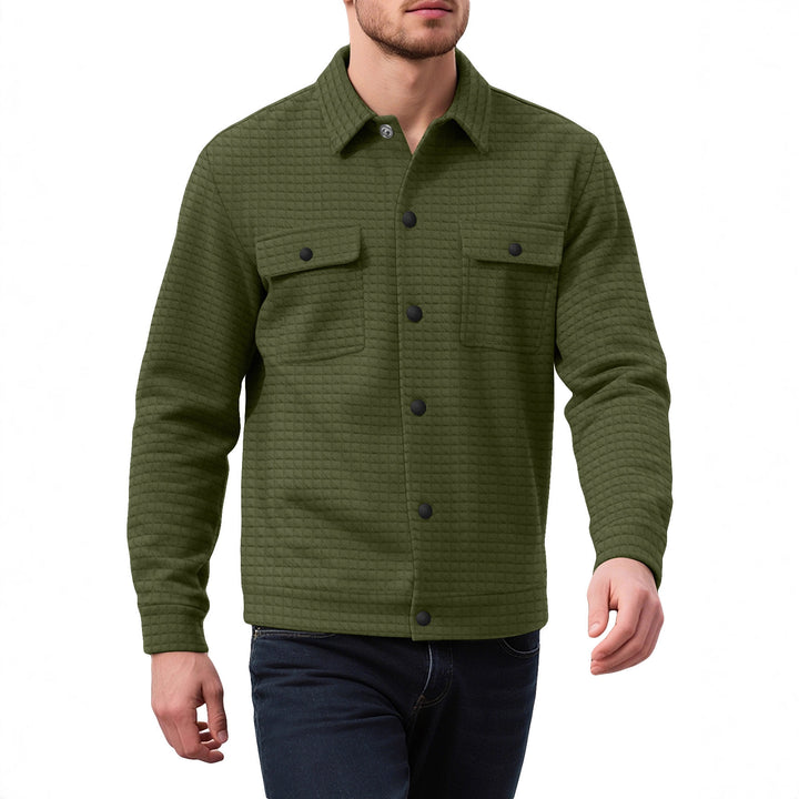 Herren lässige Flanelljacke mit strukturiertem Gewebe und praktischen Taschen Echoarchiv