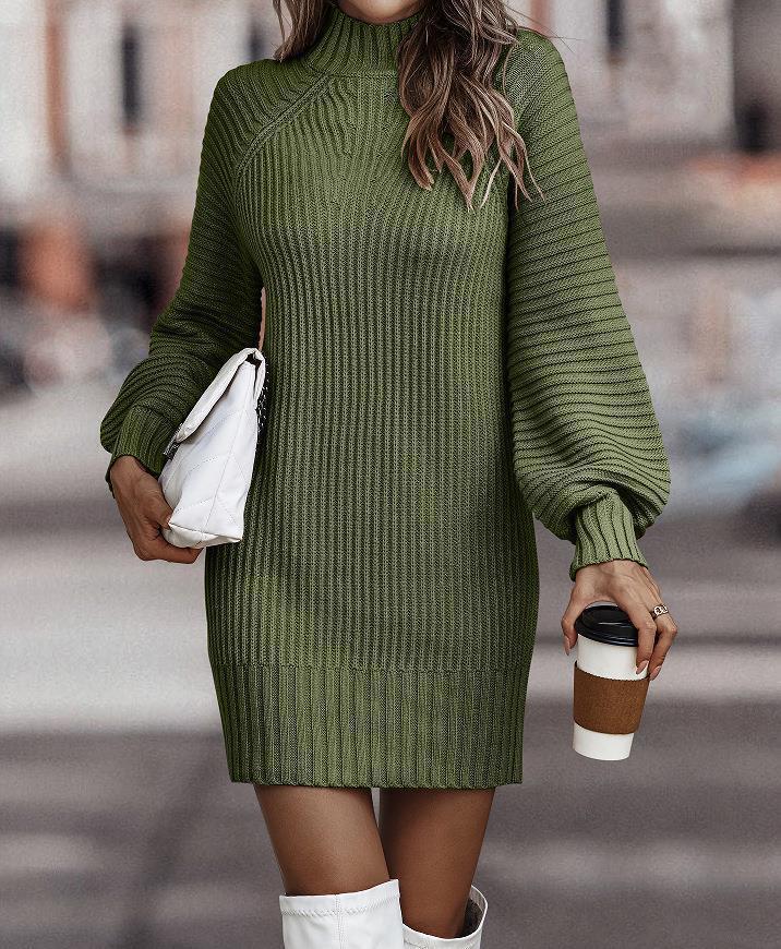 Damen nan Strickkleid mit Rollkragen und Ballonärmeln Echo Archiv