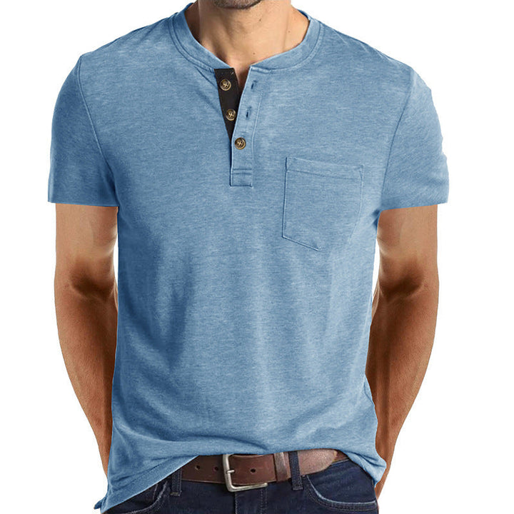 Herren T-Shirt mit strukturiertem Kragen und Brusttasche Echoarchiv