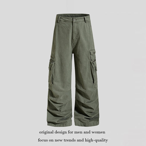 Damen weite High‑Waist Cargo‑Culottehose mit großen Klappentaschen und verstellbarem Saum Echoarchiv