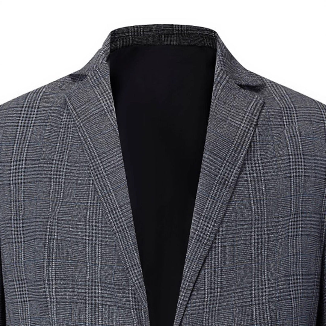 Herren eleganter Blazer mit modernem Karomuster und praktischen Taschen Echoarchiv