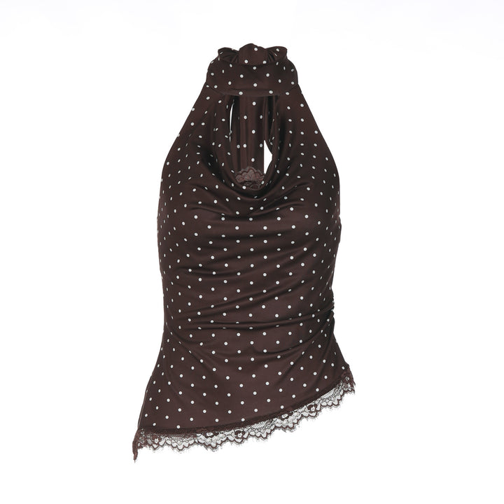 Damen Figurnahes Haltertop mit verspieltem Punktedesign Echo Archiv
