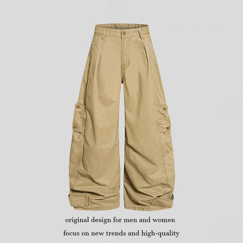 Damen weite Cargo‑Culotte‑Hose mit hoher Taille, Ballon‑Bein und aufgesetzten Klappentaschen Echoarchiv