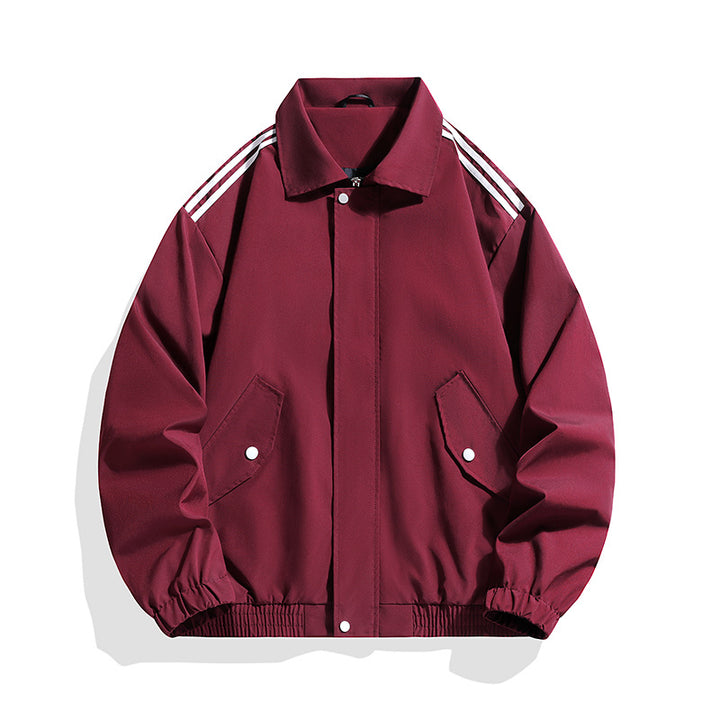 Herren Sportlich-urbane Oversize Bomberjacke mit geripptem Saum, Druckknopfblende & Schulterstreifen Echoarchiv
