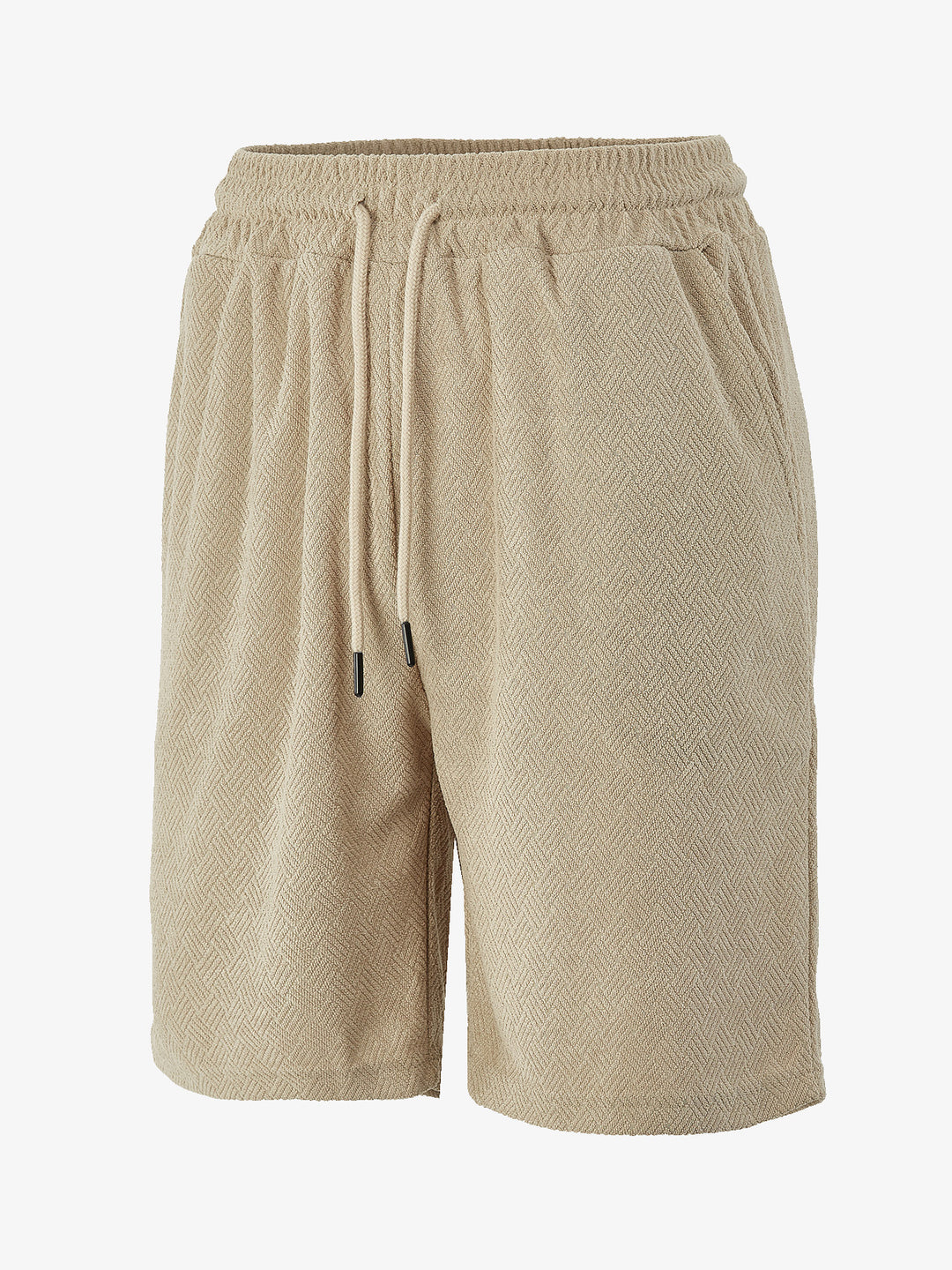 Herren nan Frottee-Shorts mit Fischgrätstruktur, elastischem Kordelbund und Seitentaschen Echo Archiv