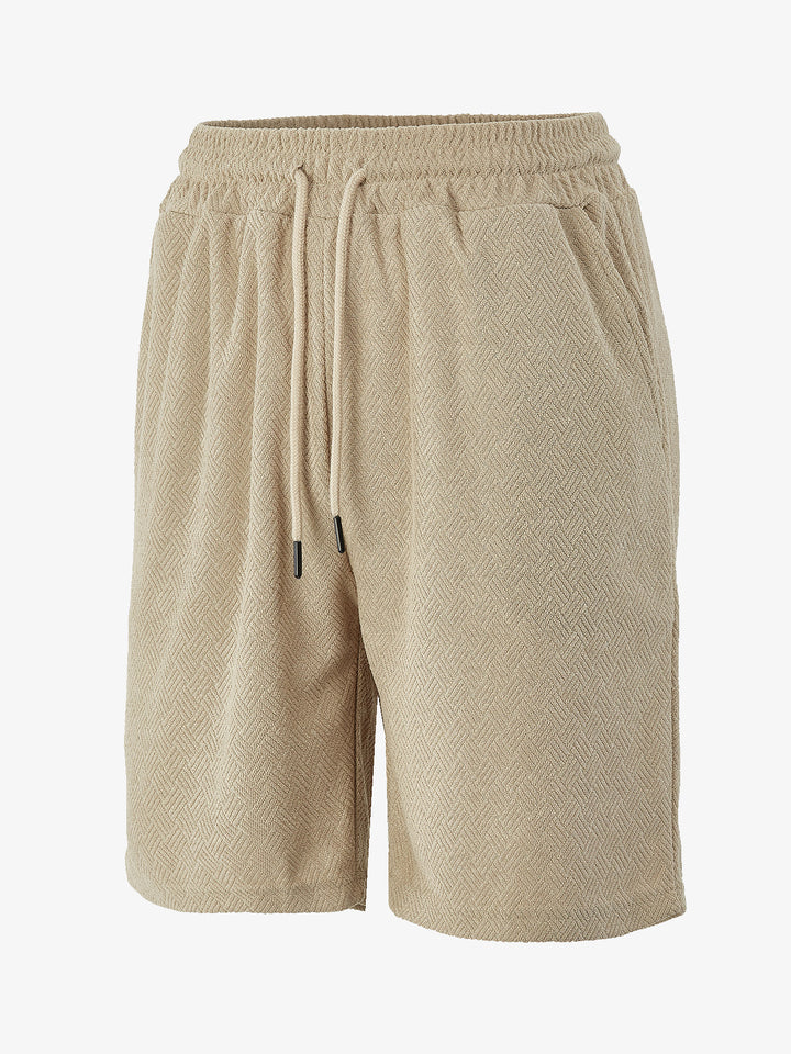 Herren nan Frottee-Shorts mit Fischgrätstruktur, elastischem Kordelbund und Seitentaschen Echo Archiv