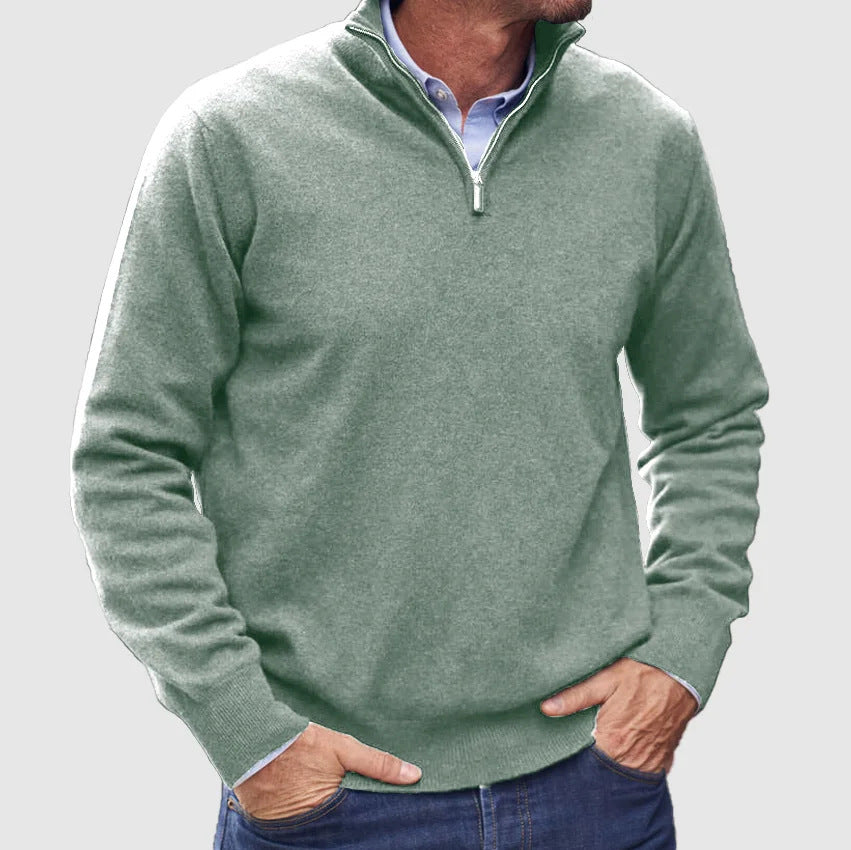 Herren Hochwertiger Strickpullover mit Stehkragen