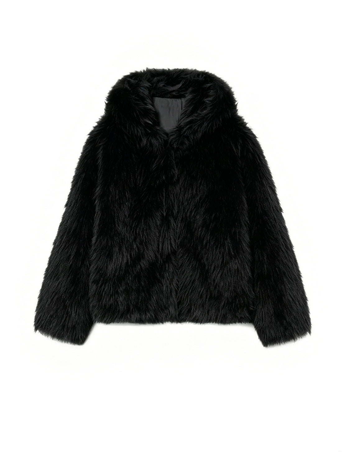 Damen Cropped Kunstpelz‑Jacke mit Kapuze, dichtem Langflor und Boxy‑Silhouette Echo Archiv