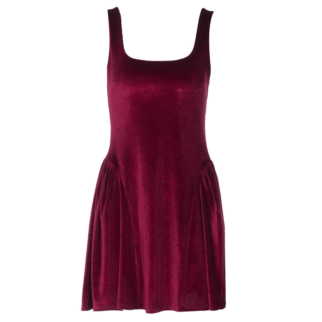 Damen Kurzkleid mit Quadrat-Ausschnitt und fließendem Rock Echo Archiv