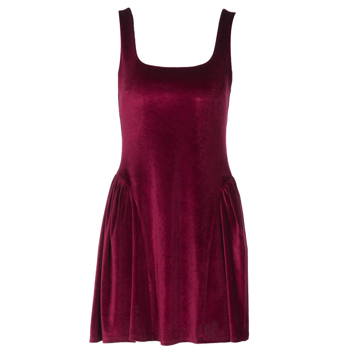 Damen Kurzkleid mit Quadrat-Ausschnitt und fließendem Rock Echo Archiv
