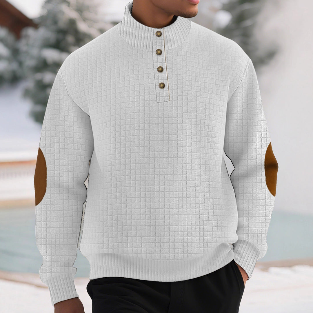 Herren Pullover mit strukturiertem Design und Knopfleiste Echoarchiv