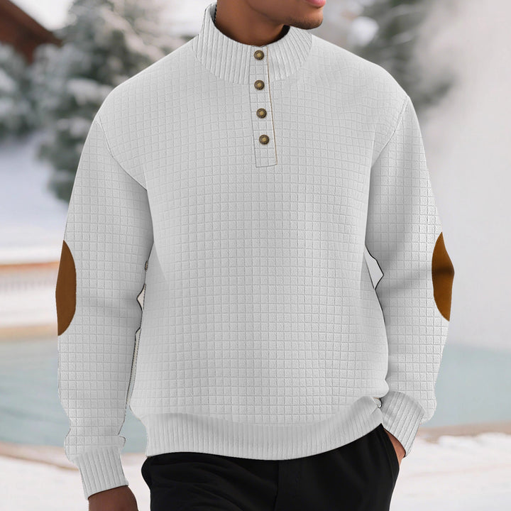 Herren Pullover mit strukturiertem Design und Knopfleiste Echoarchiv
